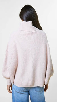 Polo Neck Poncho Blush