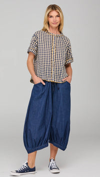 Guru Pant Dark Denim Contrast Stitching
