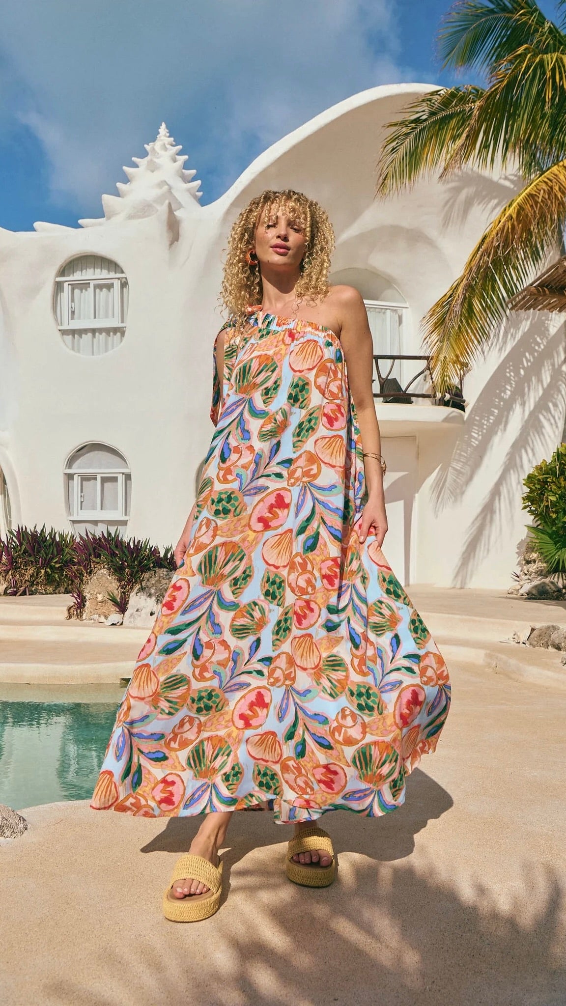 Baja One Shoulder Dress Tide