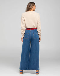 Boom Shankar Flower Belt Sienna Red Suede