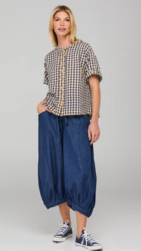 Guru Pant Dark Denim Contrast Stitching