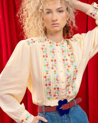 Boom Shankar Flower Belt Sienna Red Suede