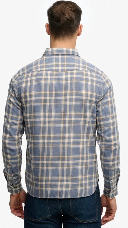 Superdry Light Check Shirt Flint Blue