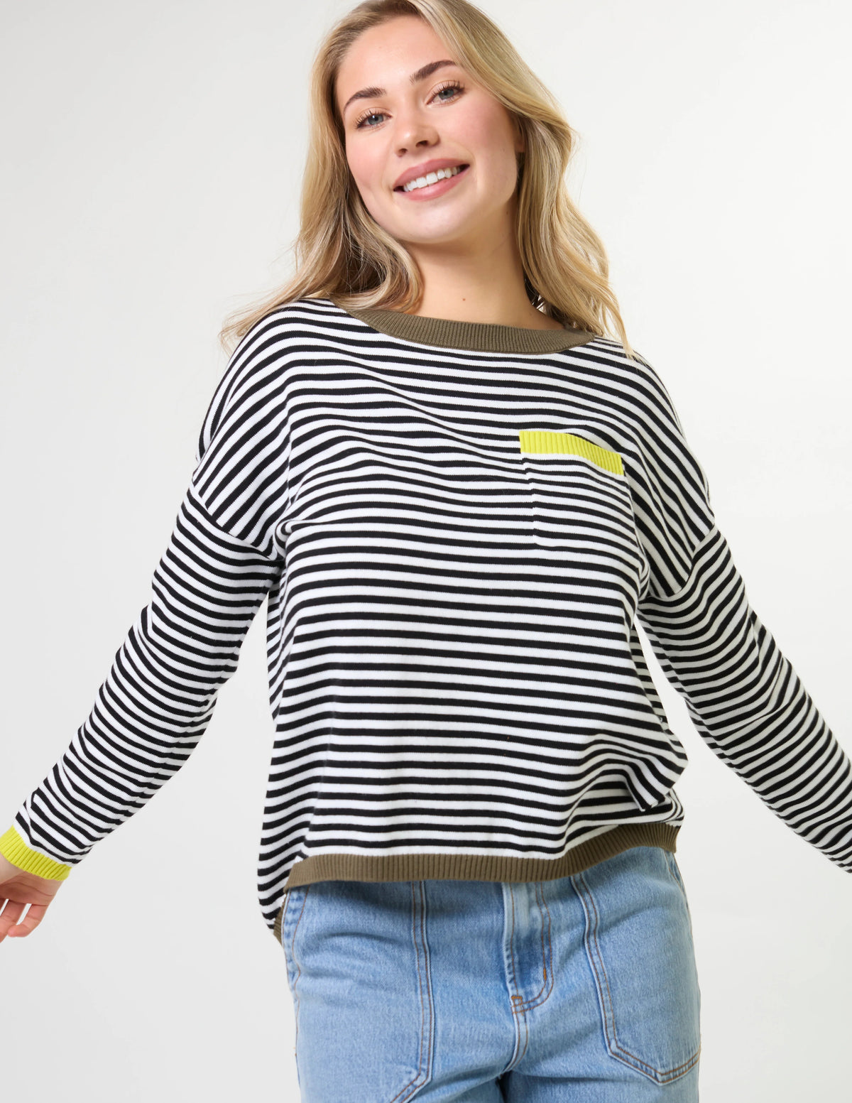 Street Pocket Jumper Black Lime