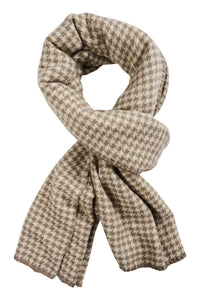 Cassidy Houndstooth Scarf Ivory