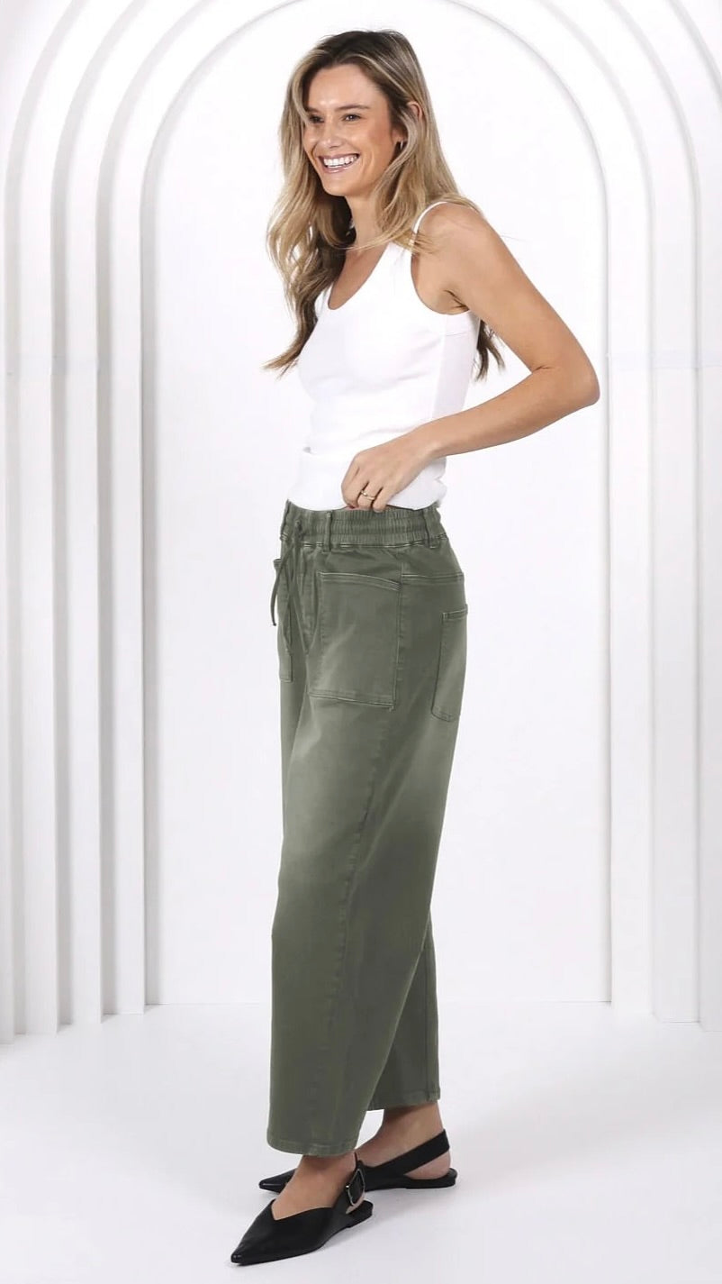 Monaco Leo Barrel Jeans Khaki