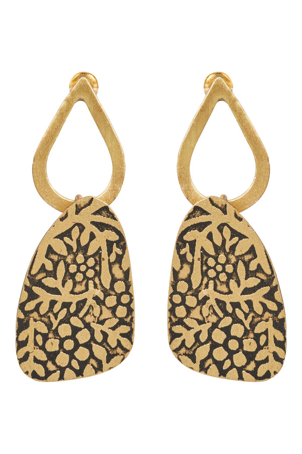 Aphrodite Earring Gold Floral