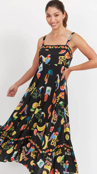 Cabana Tank Maxi Dress Brasil Black