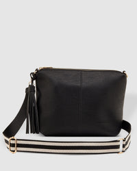 Daisy Stripe Crossbody Bag Black