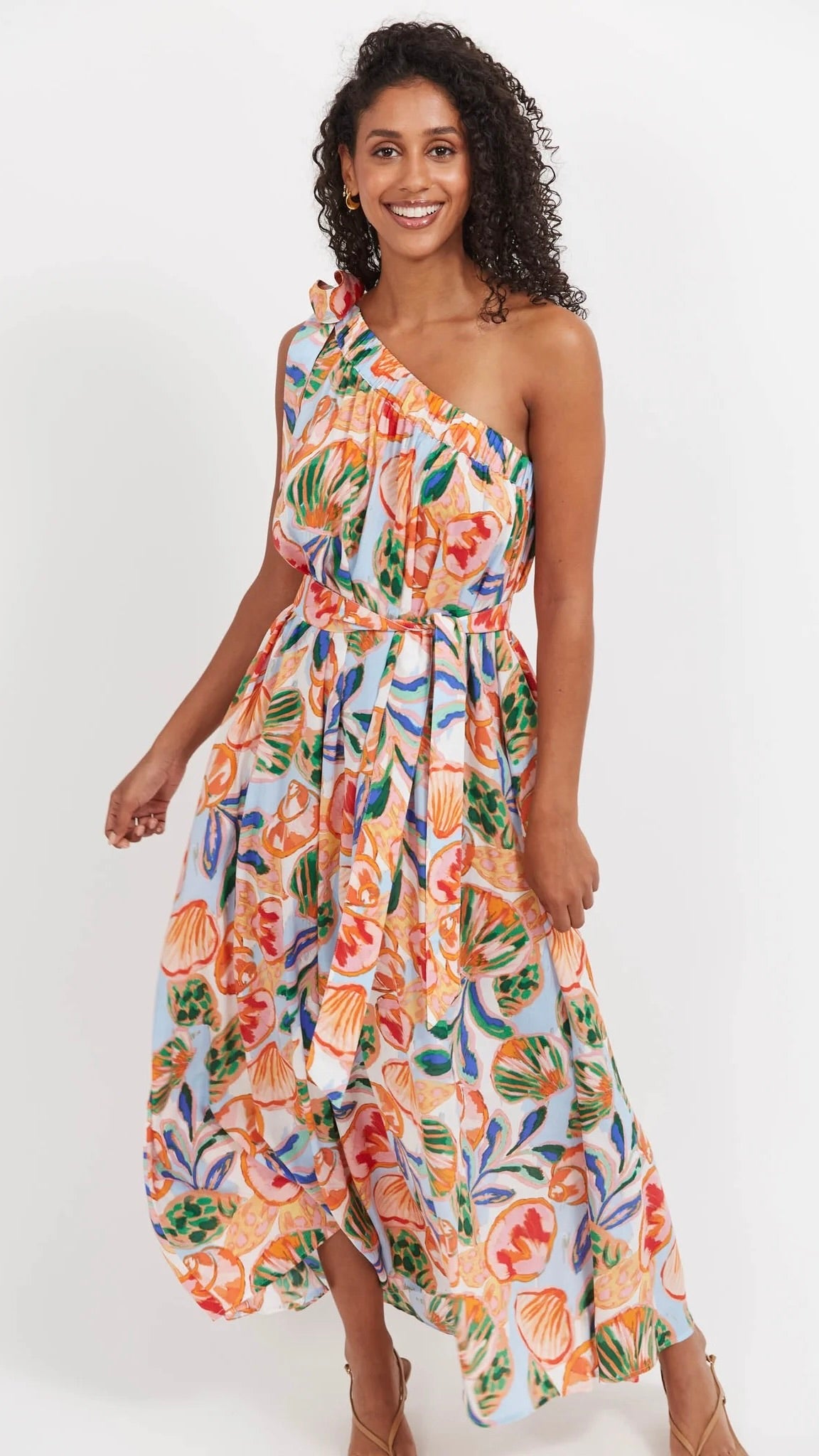 Baja One Shoulder Dress Tide
