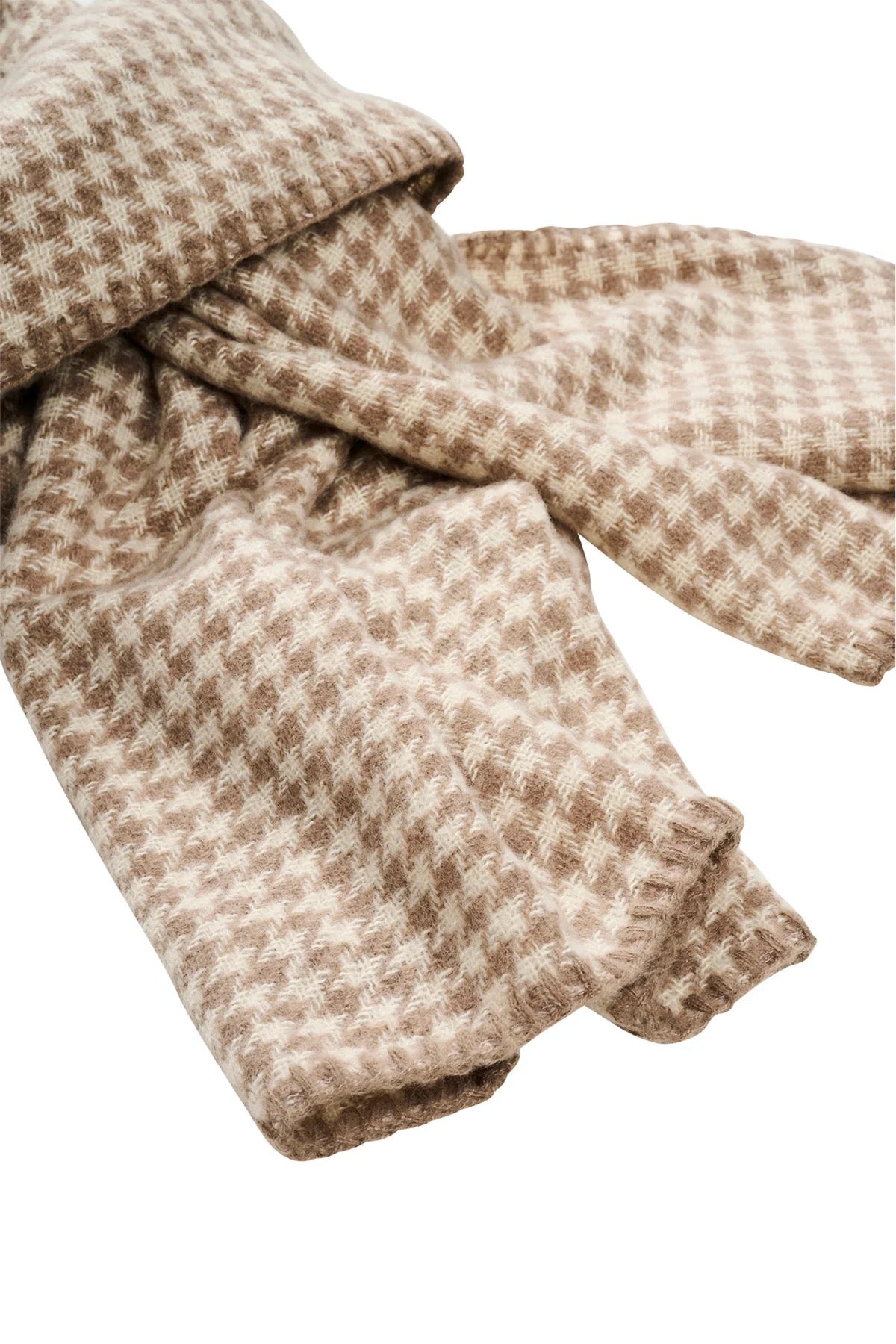 Cassidy Houndstooth Scarf Ivory