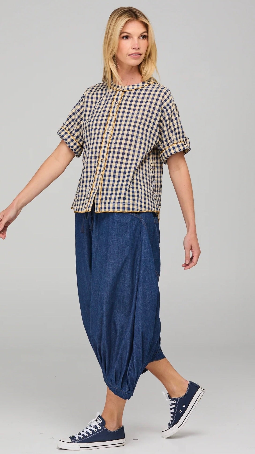 Guru Pant Dark Denim Contrast Stitching