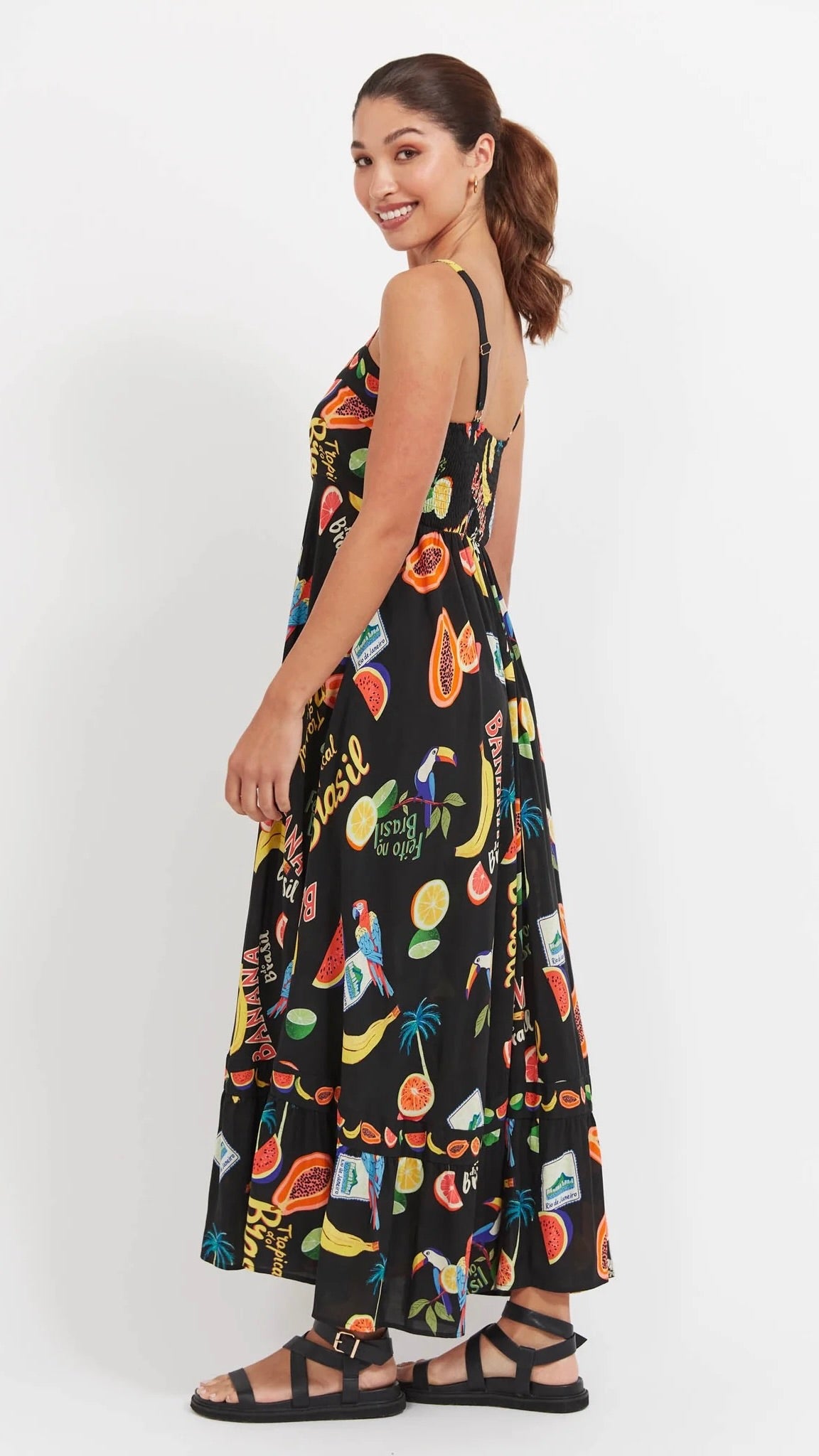 Cabana Tank Maxi Dress Brasil Black