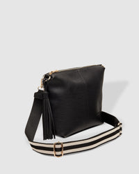 Daisy Stripe Crossbody Bag Black