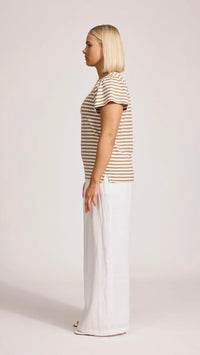 Margherita Stripe Tshirt Camel