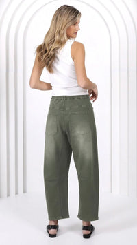 Monaco Leo Barrel Jeans Khaki