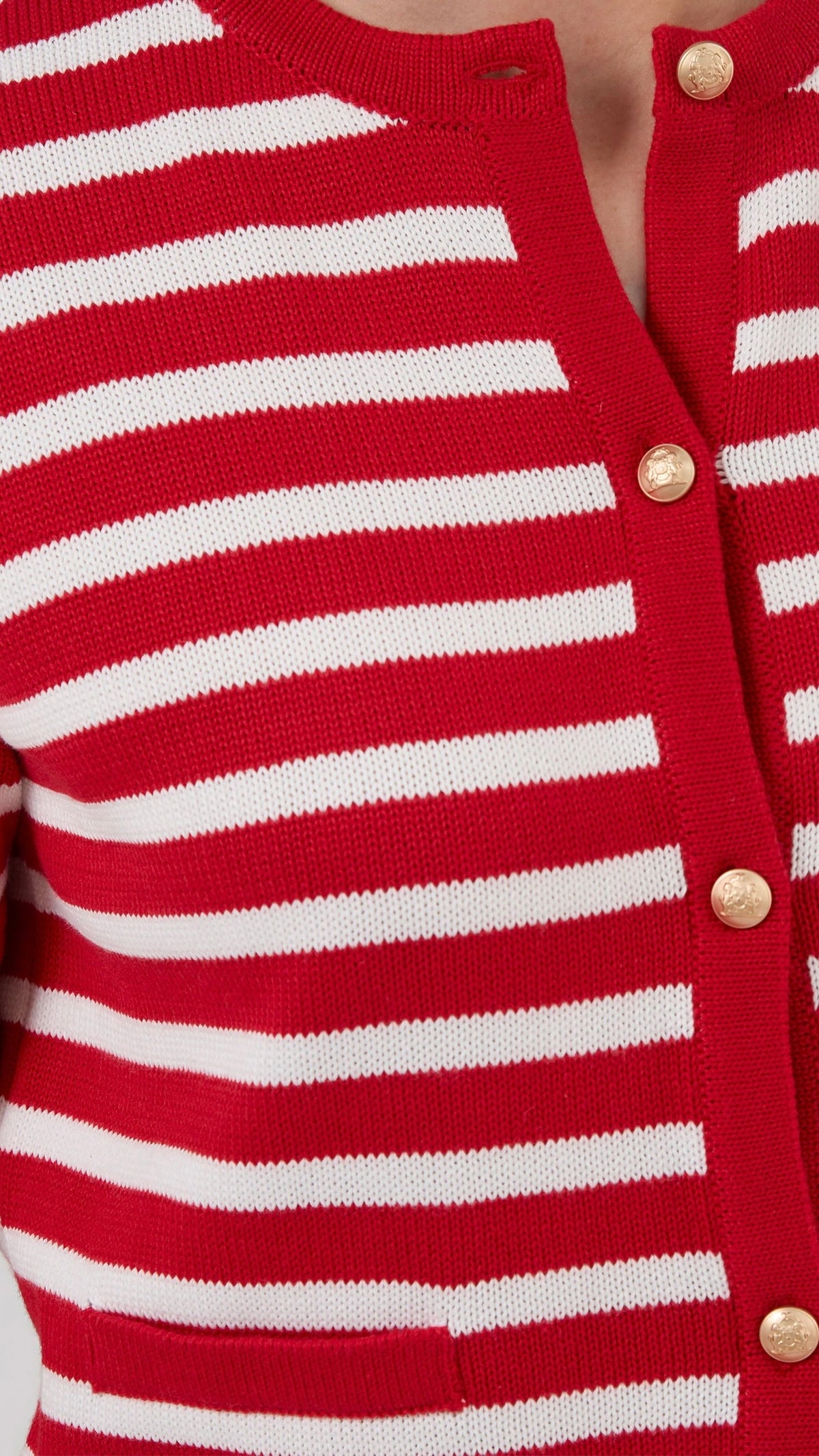 Rue Cardi Red and White Stripe