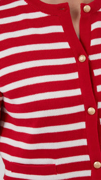 Rue Cardi Red and White Stripe