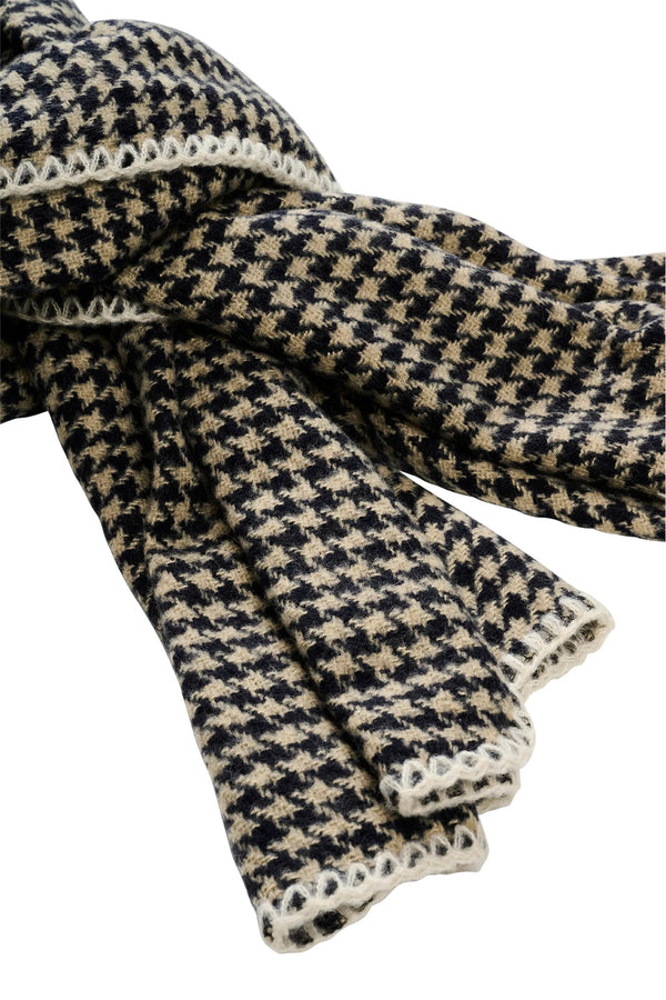 Cassidy Houndstooth Scarf Charcoal