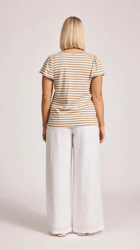 Margherita Stripe Tshirt Camel