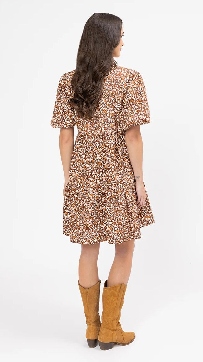 Reflective Mini Dress Caramel