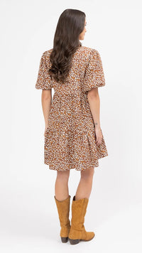 Reflective Mini Dress Caramel