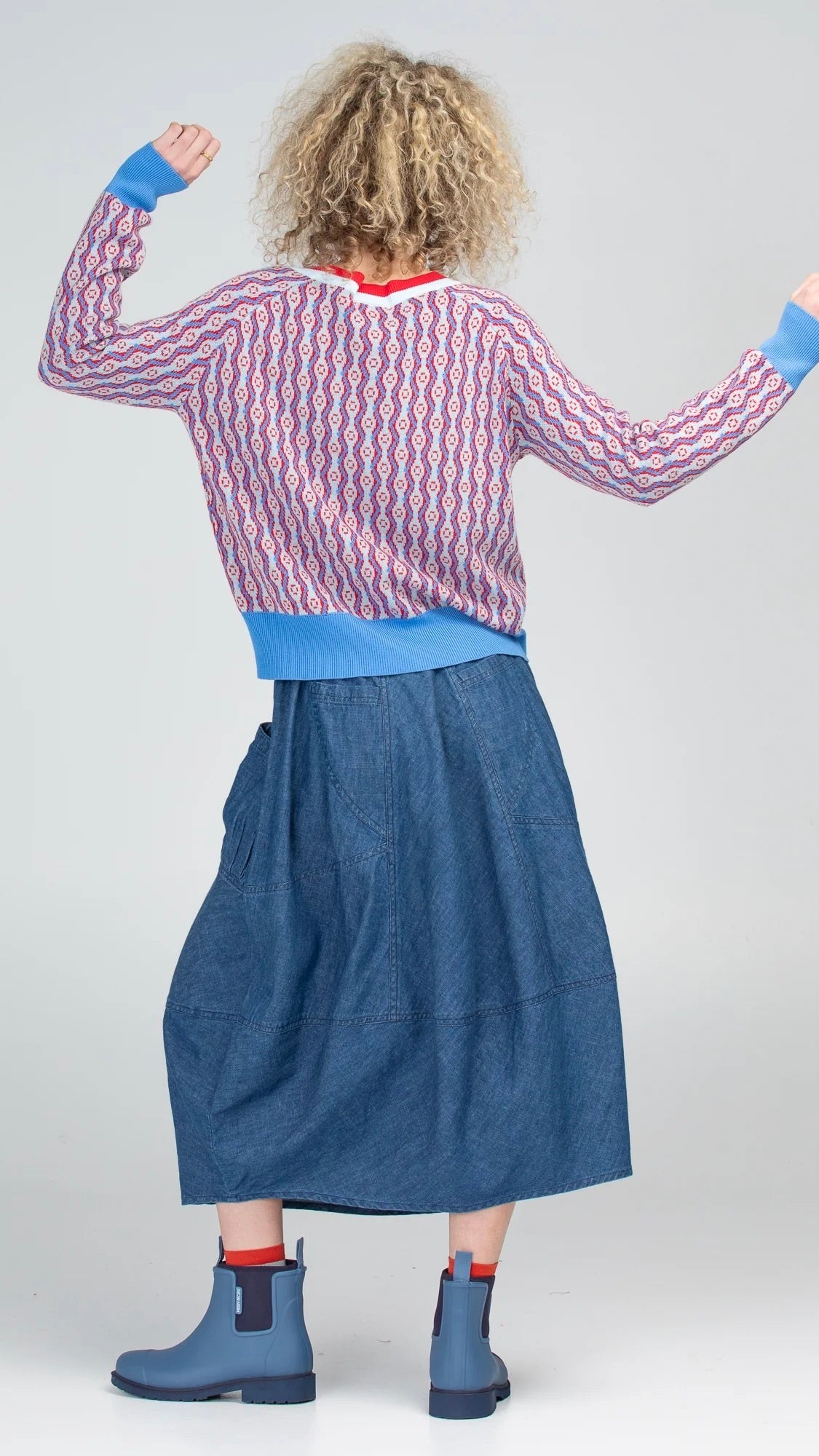 Guru Skirt Mid Wash Denim