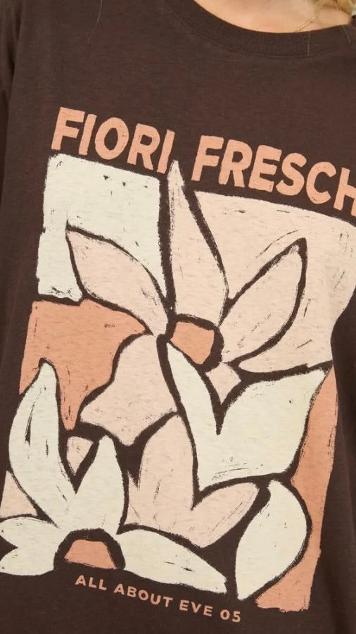 Fiori Freschi Relaxed Tee Brown