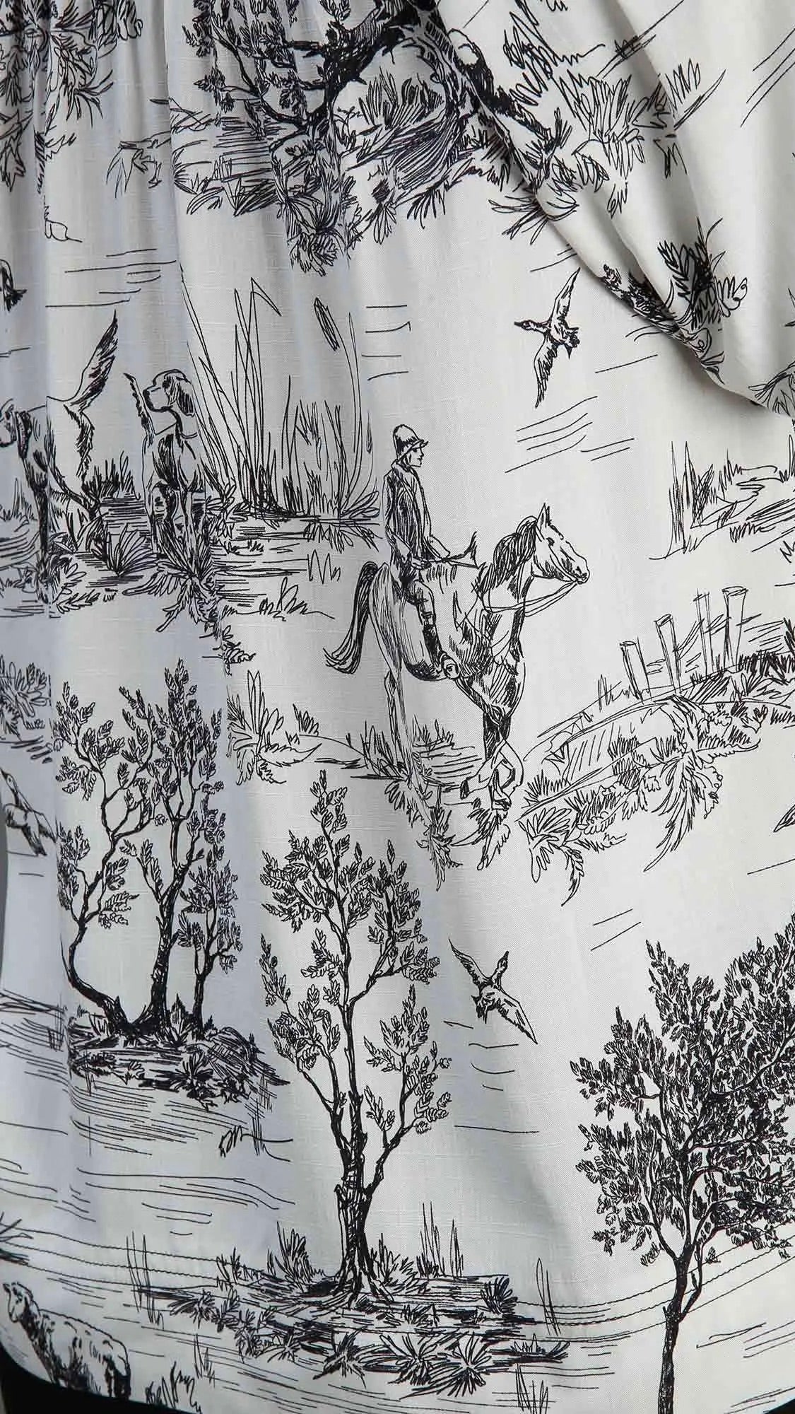 Leah Landscape Top Black Print