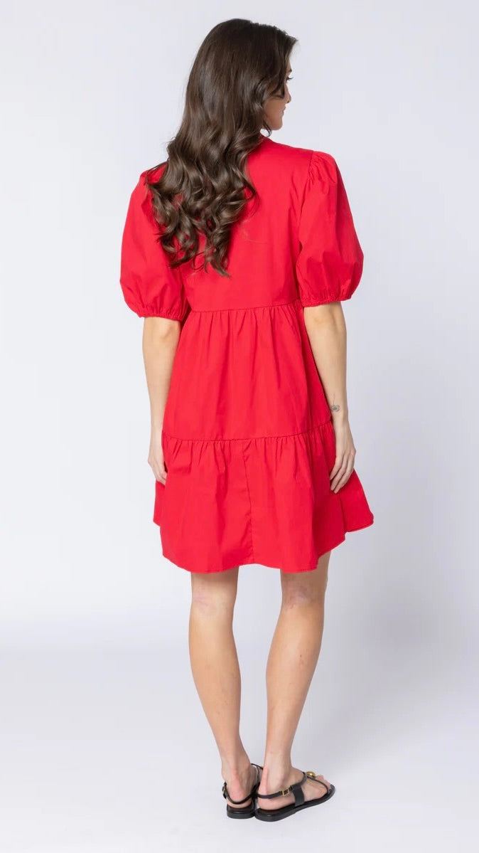 Reflective Mini Dress Ruby Cotton