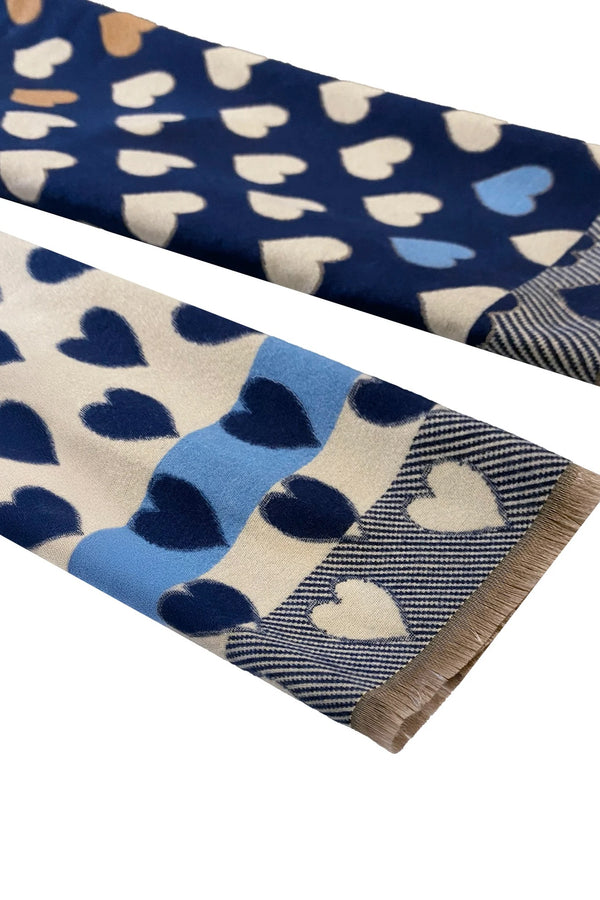 Savoie Heart Scarf Denim