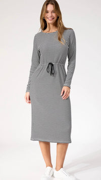 Levi Stripe Tshirt Dress Black