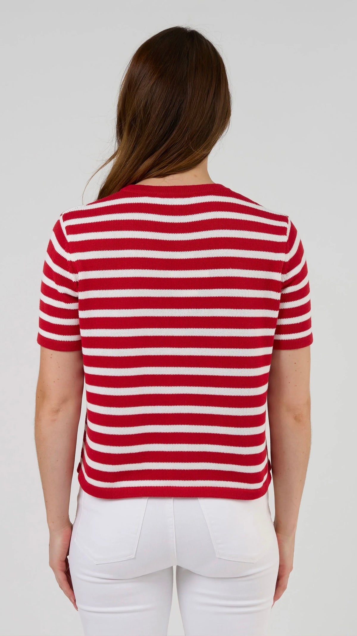 Rue Cardi Red and White Stripe