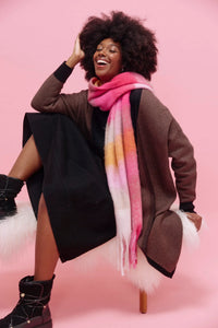 Niseko Check Scarf Pink