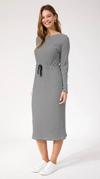Levi Stripe Tshirt Dress Black