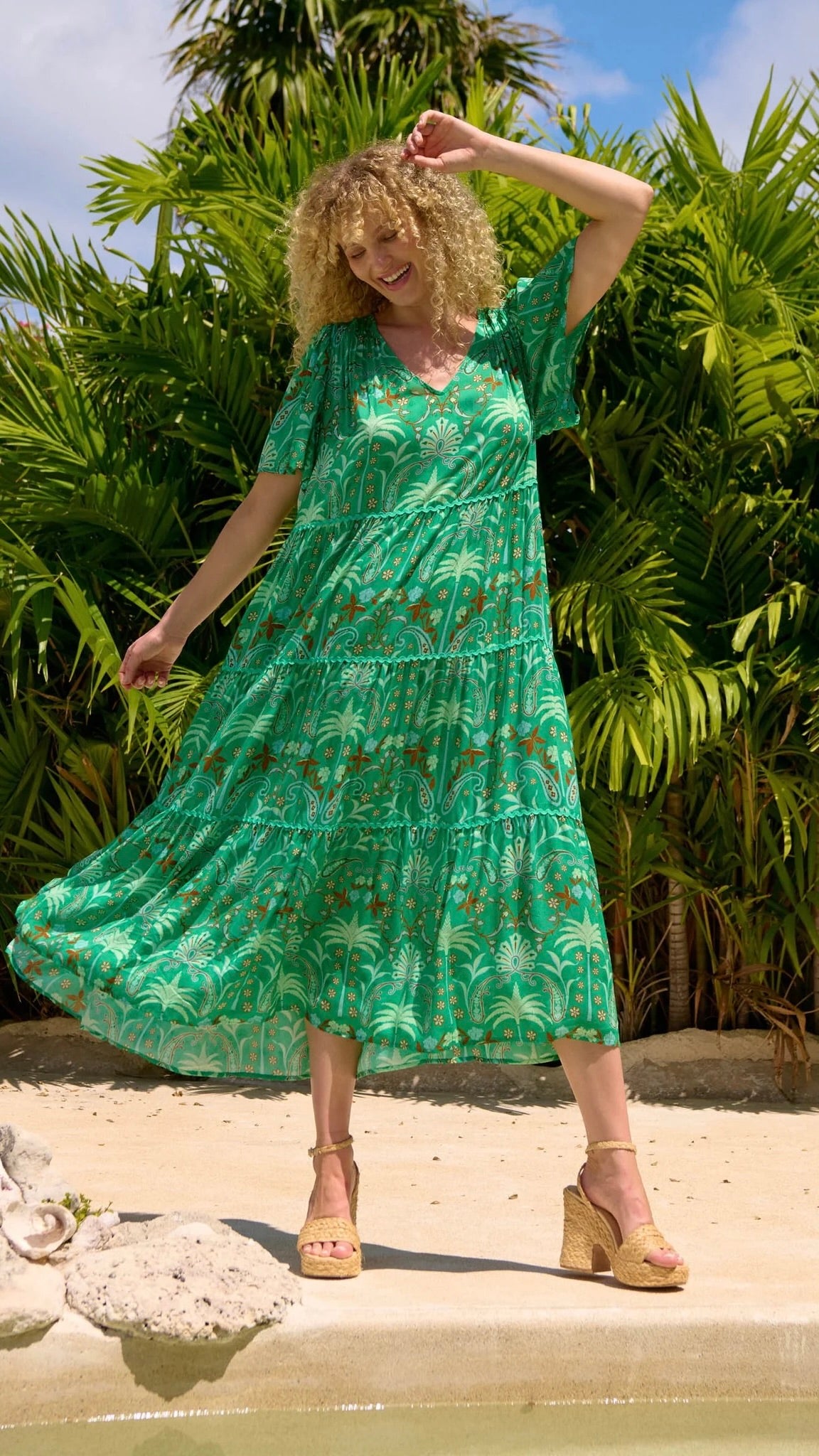 Haiti Maxi Dress Palms