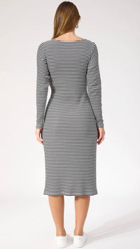 Levi Stripe Tshirt Dress Black