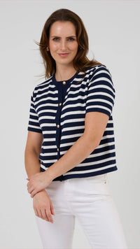 Rue Cardi Navy and White Stripe