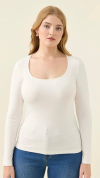 Naria Scoop Neck Top Ivory