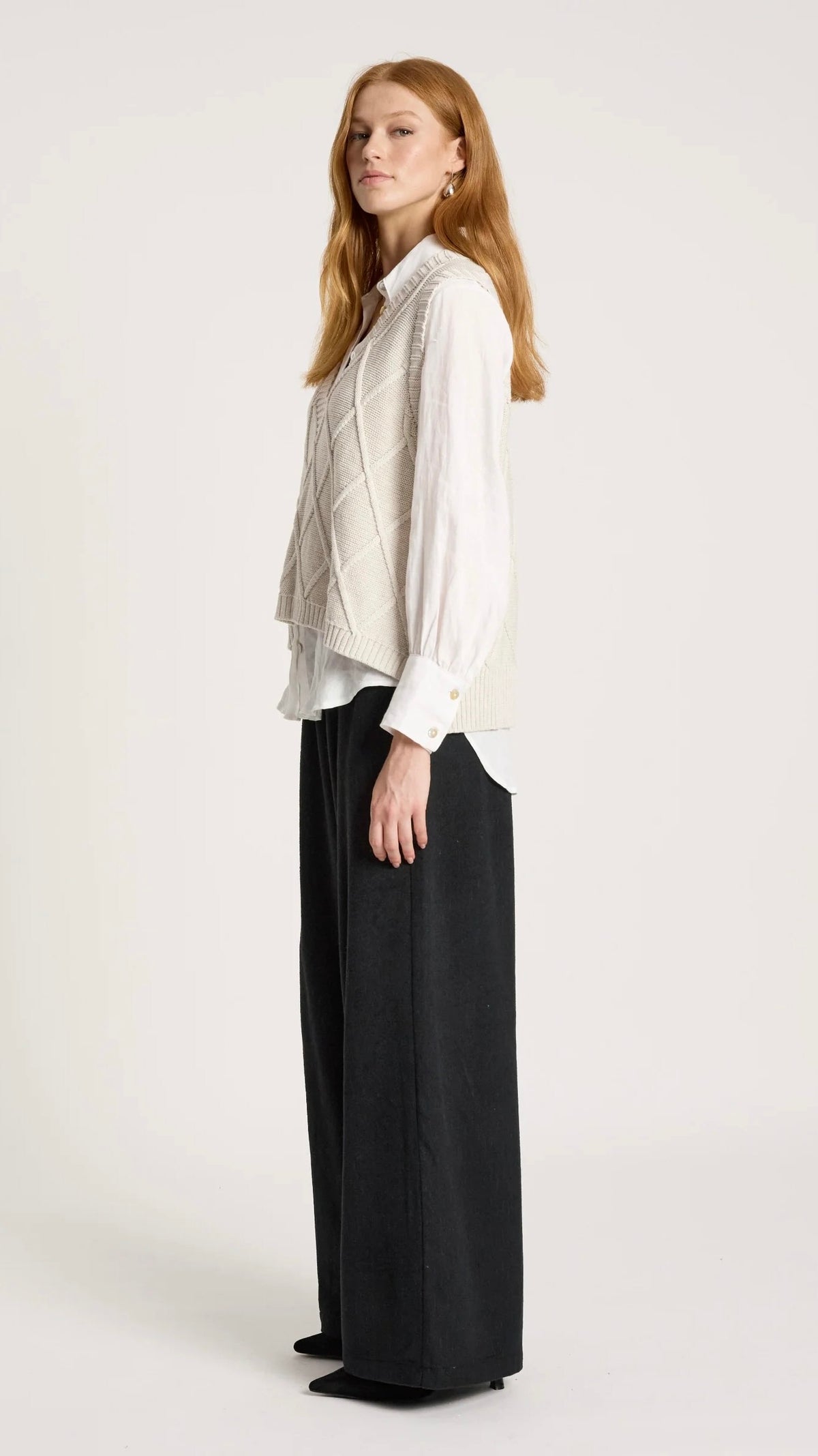 Liora Knit Vest Bisque