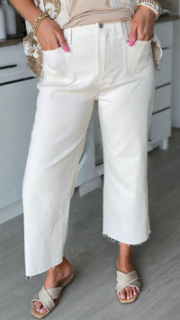 Rachel Raw Hem Wide Leg Jean