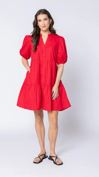 Reflective Mini Dress Ruby Cotton