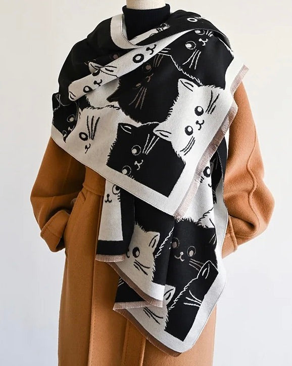 Cats Meow Scarf Black Mix