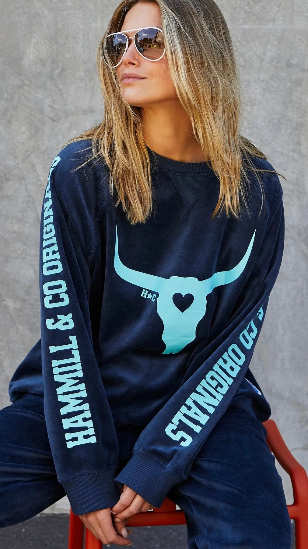 Velour Sweat Navy