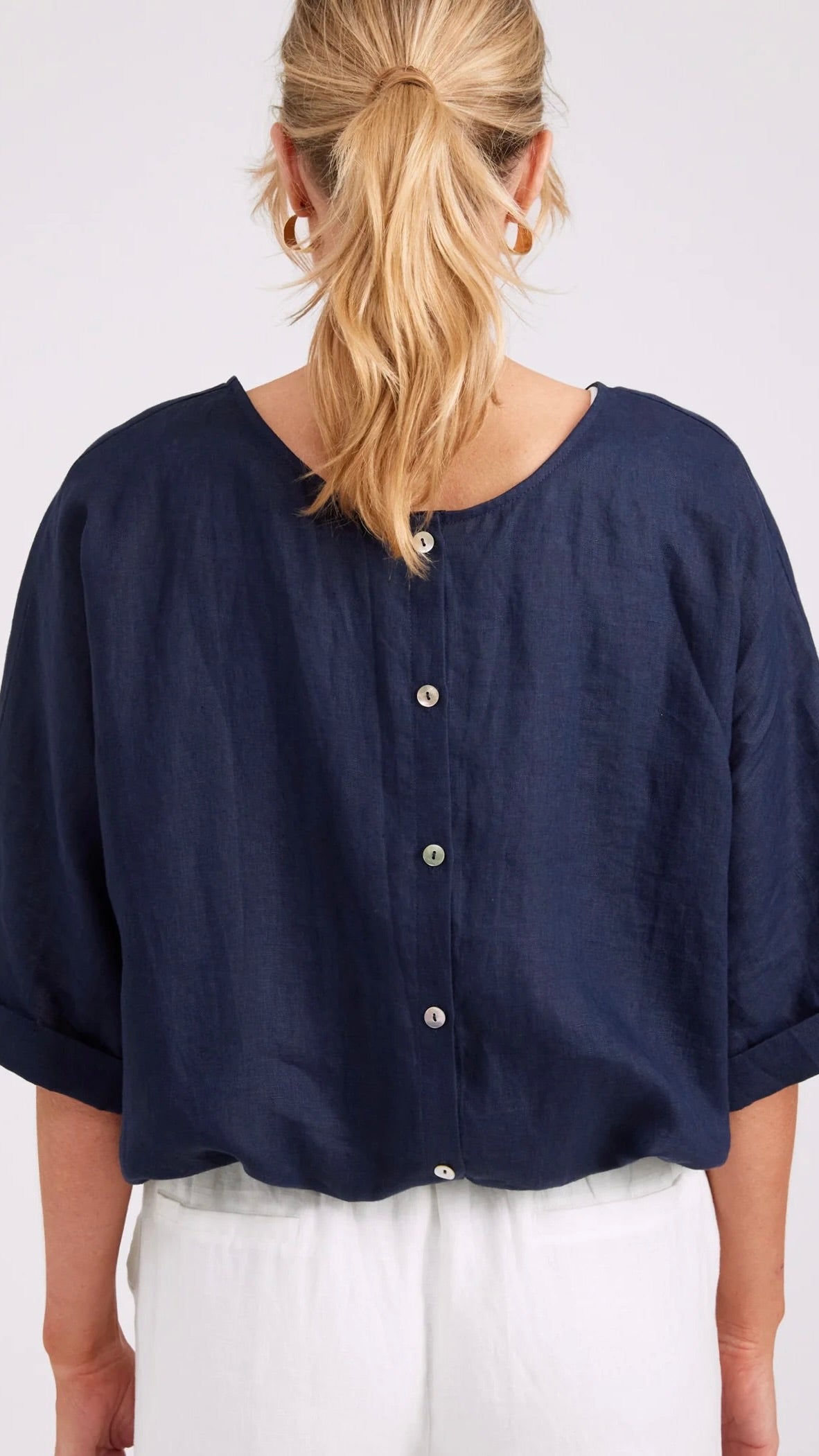 Studio Button Top/Jacket Navy