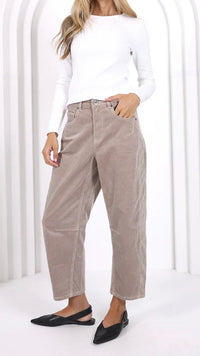 Monaco Toni Barrel Jeans Corduroy Latte (PRE ORDER)