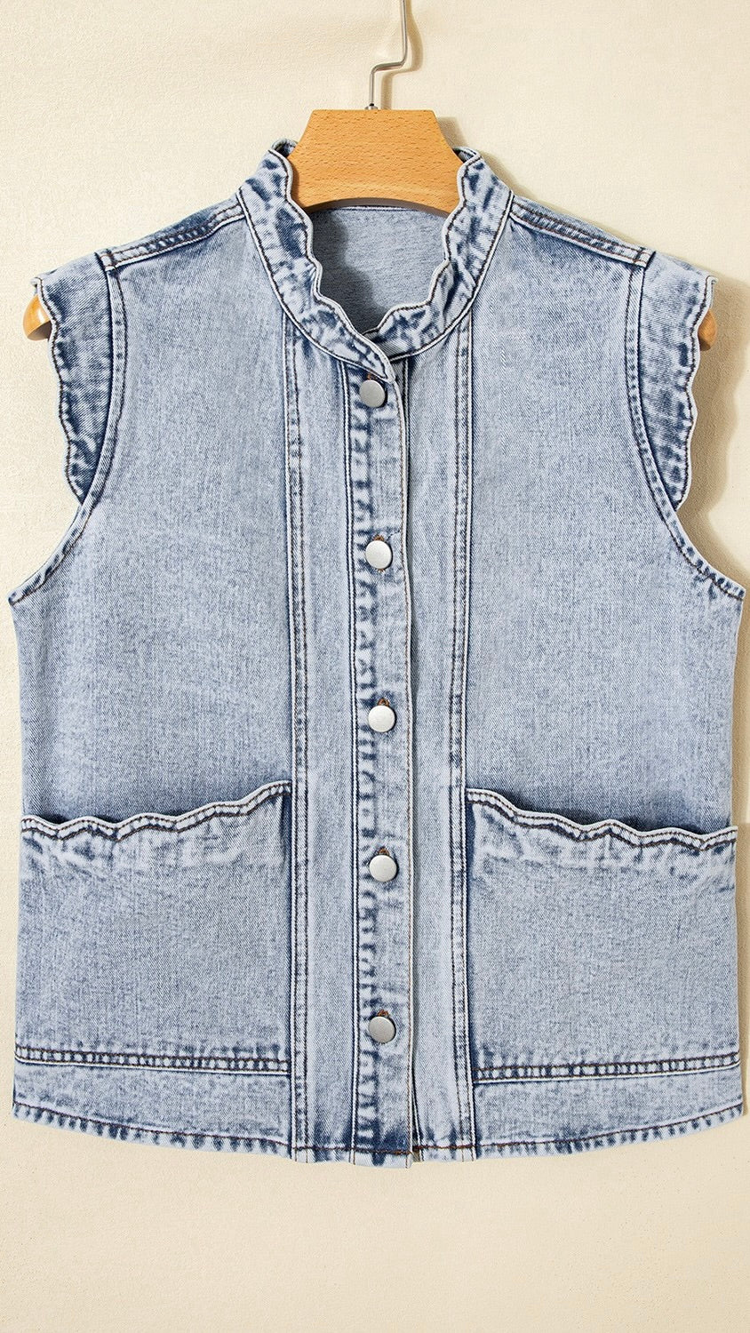 Denim Vest Washed Blue