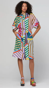 Maui Shirt Dress Liquorice Stripe