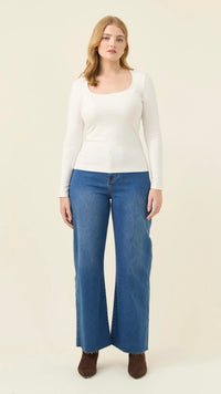 Naria Scoop Neck Top Ivory