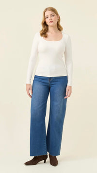 Naria Scoop Neck Top Ivory